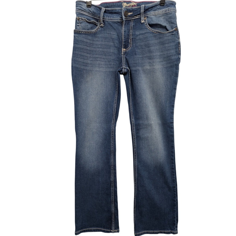 Wrangler‎ Bootcut Jeans Womens 7/8 x 32 Blue Medium Wash Stretch Denim 1009MWZJD